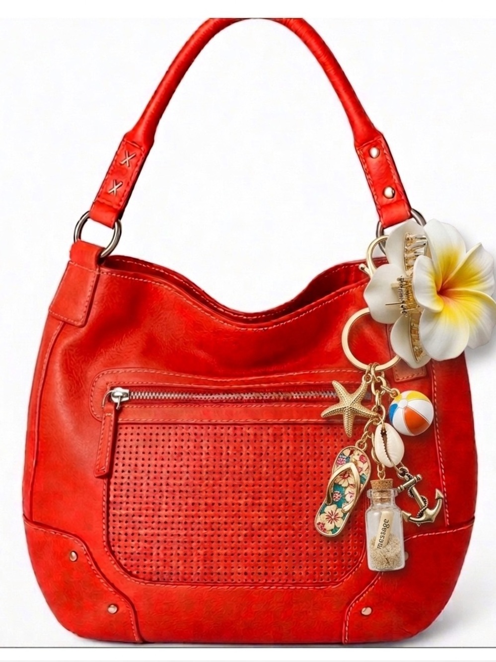 Fossil Red Leather Hobo Bag with Slouchy Style Vintage rare